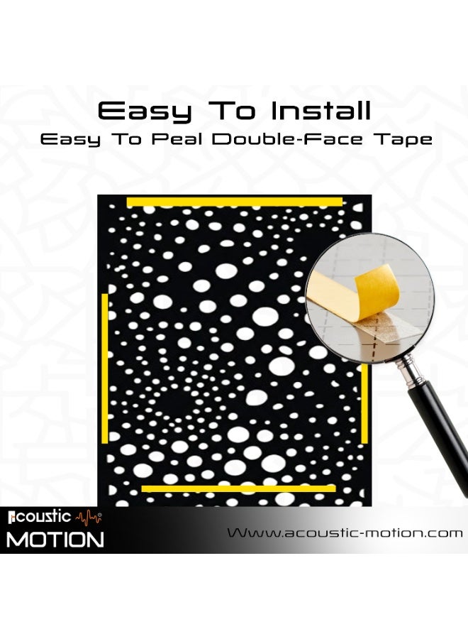أكويستك موشان لوحات ديكور فنية جدارية خشبية من ACOUSTIC MOTION®، تصميم NEXUS مع شريط لاصق مزدوج الوجه، معلق على الحائط باللون الأسود الحديث للمنزل وغرفة المعيشة وغرفة النوم والمكتب والفندق، 25 × 50 × 0.5 سم، مجموعة مكونة من 4 قطع - Image 2